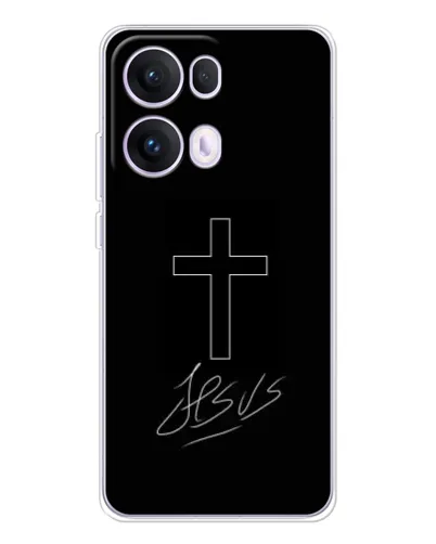 Чехол для OPPO Reno13 Pro с картинкой «Графический крест Jesus» Чехол для OPPO Reno13 Pro с картинкой «Графический крест Jesus»