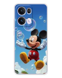 Чехол для OPPO Reno13 Pro с картинкой «Mickey и мыльные пузыри»