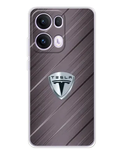 Чехол для OPPO Reno13 Pro с картинкой «Металлическая текстура Tesla» Чехол для OPPO Reno13 Pro с картинкой «Металлическая текстура Tesla»