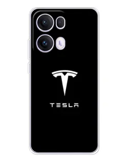 Чехол для OPPO Reno13 Pro с картинкой «Tesla White Logo» Чехол для OPPO Reno13 Pro с картинкой «Tesla White Logo»