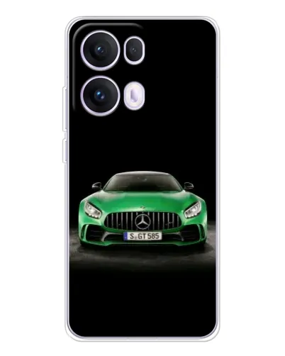 Чехол для OPPO Reno13 Pro с картинкой «Mercedes — неоновый лого»