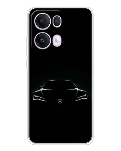 Чехол для OPPO Reno13 Pro с картинкой «Mercedes — силуэт авто» Чехол для OPPO Reno13 Pro с картинкой «Mercedes — силуэт авто»