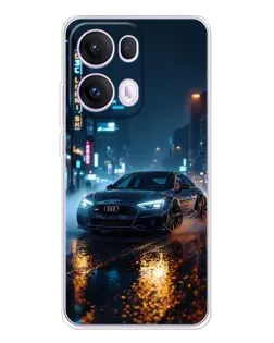 Чехол для OPPO Reno13 Pro с картинкой «Ночной город и Audi»