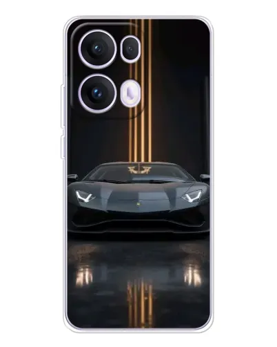 Чехол для OPPO Reno13 Pro с картинкой «Lamborghini золотые линии»