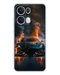 Чехол для OPPO Reno13 Pro с картинкой «Lamborghini дымная эстетика»