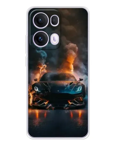 Чехол для OPPO Reno13 Pro с картинкой «Lamborghini дымная эстетика»