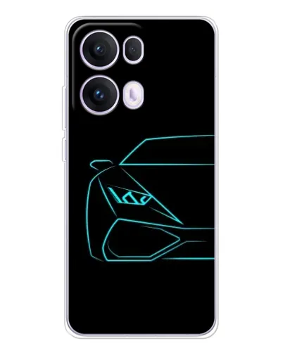 Чехол для OPPO Reno13 Pro с картинкой «Голубой силуэт Lamborghini»