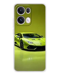Чехол для OPPO Reno13 Pro с картинкой «Салатовый Lamborghini Huracan»