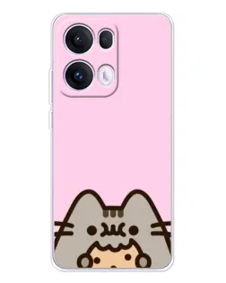 Чехол для OPPO Reno13 Pro с картинкой «Pusheen и печенье»