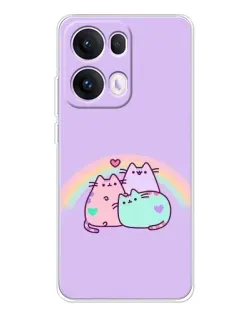 Чехол для OPPO Reno13 Pro с картинкой «Радужные Пушины»