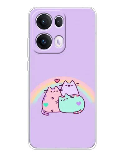 Чехол для OPPO Reno13 Pro с картинкой «Радужные Пушины»