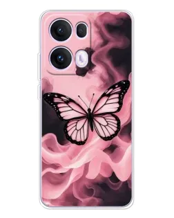 Чехол для OPPO Reno13 Pro с картинкой «Бабочка в дыму»