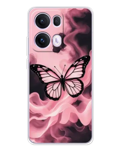 Чехол для OPPO Reno13 Pro с картинкой «Бабочка в дыму»