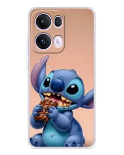Чехол для OPPO Reno13 Pro с картинкой «Стич ест шоколад»