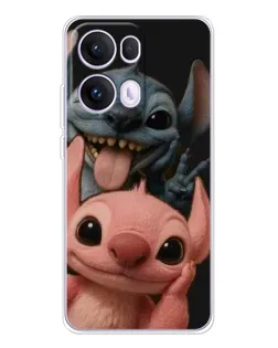 Чехол для OPPO Reno13 Pro с картинкой «Стич и Ангел»