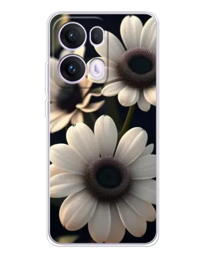 Чехол для OPPO Reno13 Pro с картинкой «Белые маргаритки макро»