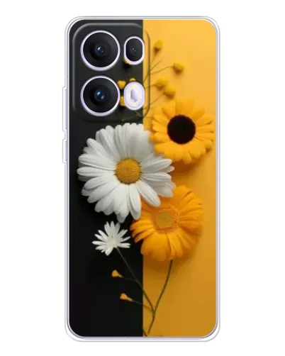 Чехол для OPPO Reno13 Pro с картинкой «Подсолнух и ромашка»