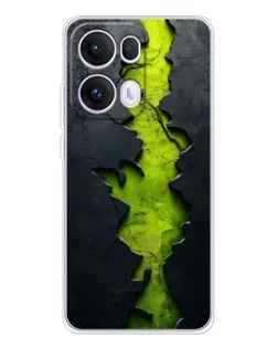 Чехол для OPPO Reno13 Pro с картинкой «Салатовый разлом скалы»