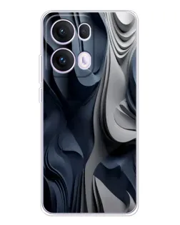 Чехол для OPPO Reno13 Pro с картинкой «Объемные синие складки»