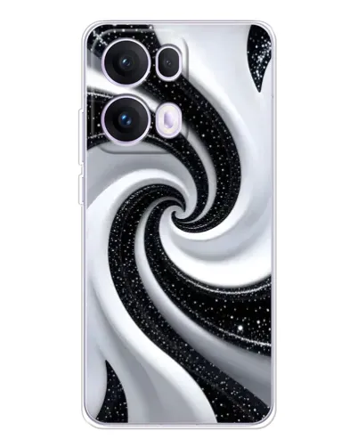 Чехол для OPPO Reno13 Pro с картинкой «Черно-белая спираль» Чехол для OPPO Reno13 Pro с картинкой «Черно-белая спираль»