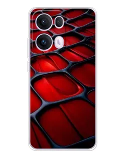 Чехол для OPPO Reno13 Pro с картинкой «Красная глянцевая сетка»