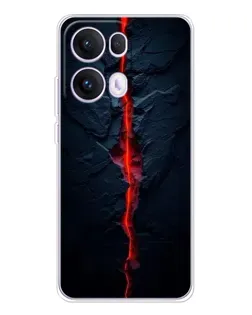 Чехол для OPPO Reno13 Pro с картинкой «Kрасная лавовая трещина»