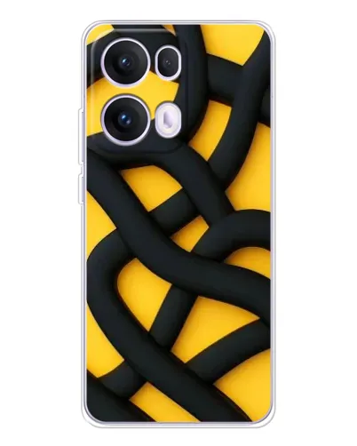 Чехол для OPPO Reno13 Pro с картинкой «Черное желтое переплетение» Чехол для OPPO Reno13 Pro с картинкой «Черное желтое переплетение»