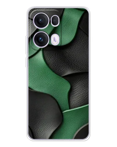 Чехол для OPPO Reno13 Pro с картинкой «Зеленые кожаные волны» Чехол для OPPO Reno13 Pro с картинкой «Зеленые кожаные волны»