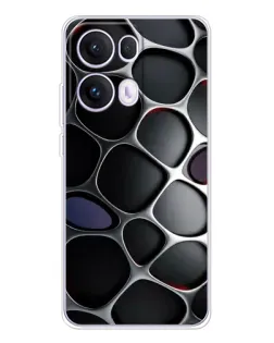 Чехол для OPPO Reno13 Pro с картинкой «Объемная темная решетка»