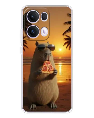 Чехол для OPPO Reno13 Pro с картинкой «Капибара с пиццей» Чехол для OPPO Reno13 Pro с картинкой «Капибара с пиццей»