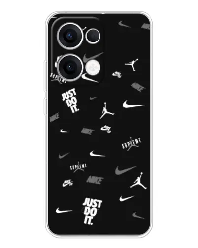 Чехол для OPPO Reno13 с картинкой «Nike Black Pattern»