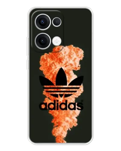 Чехол для OPPO Reno13 с картинкой «Оранжевый дым Adidas»