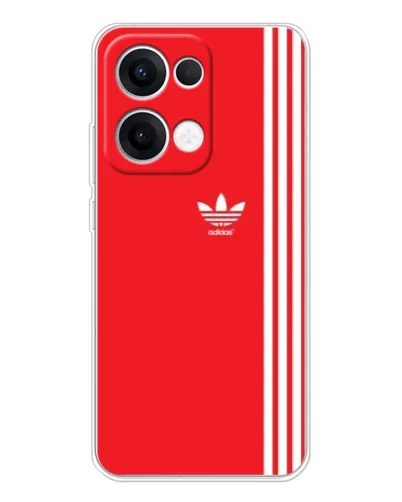 Чехол для OPPO Reno13 с картинкой «Красный минимализм Adidas»