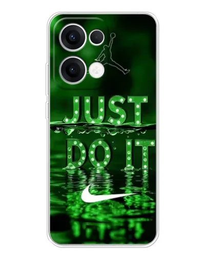 Чехол для OPPO Reno13 с картинкой «Зеленый неоновый Nike»