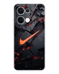 Чехол для OPPO Reno13 с картинкой «Nike — эффект разломов»