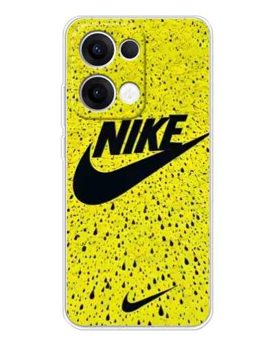 Чехол для OPPO Reno13 с картинкой «Желтый текстурный Nike»