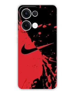 Чехол для OPPO Reno13 с картинкой «Красные брызги Nike»