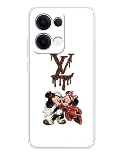 Чехол для OPPO Reno13 с картинкой «LV и Микки Маус»