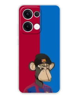 Чехол для OPPO Reno13 с картинкой «Bored Ape — фанат Барсы»