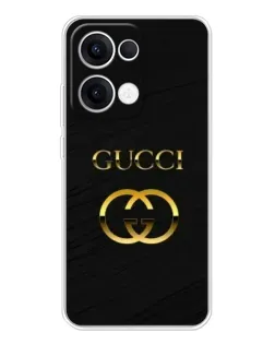 Чехол для OPPO Reno13 с картинкой «Золотой логотип Gucci»