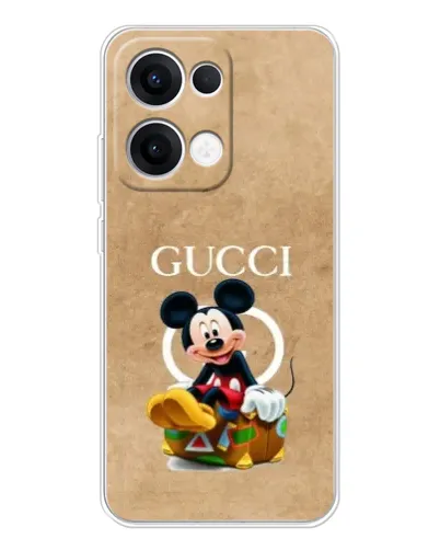 Чехол для OPPO Reno13 с картинкой «Микки Маус Gucci — крафт» Чехол для OPPO Reno13 с картинкой «Микки Маус Gucci — крафт»
