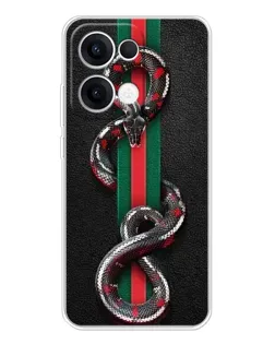 Чехол для OPPO Reno13 с картинкой «Gucci — змея на полосе»
