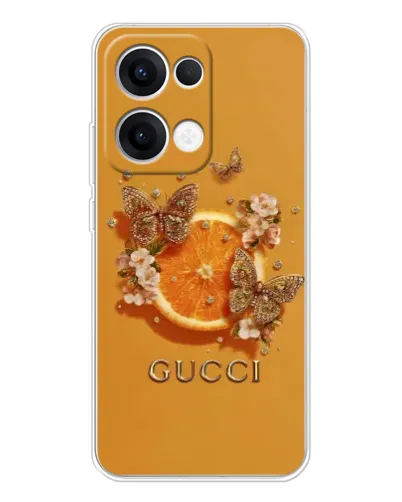 Чехол для OPPO Reno13 с картинкой «Gucci — золотые бабочки» Чехол для OPPO Reno13 с картинкой «Gucci — золотые бабочки»