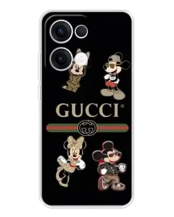 Чехол для OPPO Reno13 с картинкой «Gucci — герои Disney и монограмма»