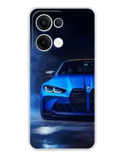 Чехол для OPPO Reno13 с картинкой «Голубая BMW M4»
