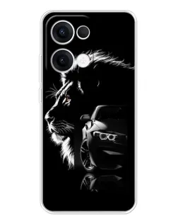 Чехол для OPPO Reno13 с картинкой «BMW и лев»