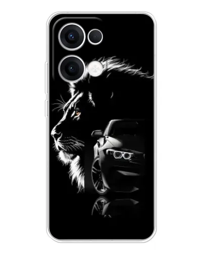 Чехол для OPPO Reno13 с картинкой «BMW и лев» Чехол для OPPO Reno13 с картинкой «BMW и лев»