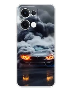 Чехол для OPPO Reno13 с картинкой «BMW в дыму»