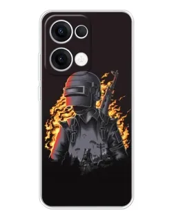 Чехол для OPPO Reno13 с картинкой «PUBG — огненный силуэт» Чехол для OPPO Reno13 с картинкой «PUBG — огненный силуэт»