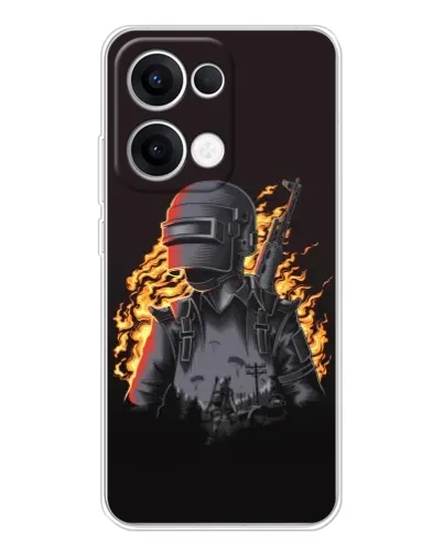 Чохол для OPPO Reno13 з картинкою «PUBG — вогняний силует» Чохол для OPPO Reno13 з картинкою «PUBG — вогняний силует»